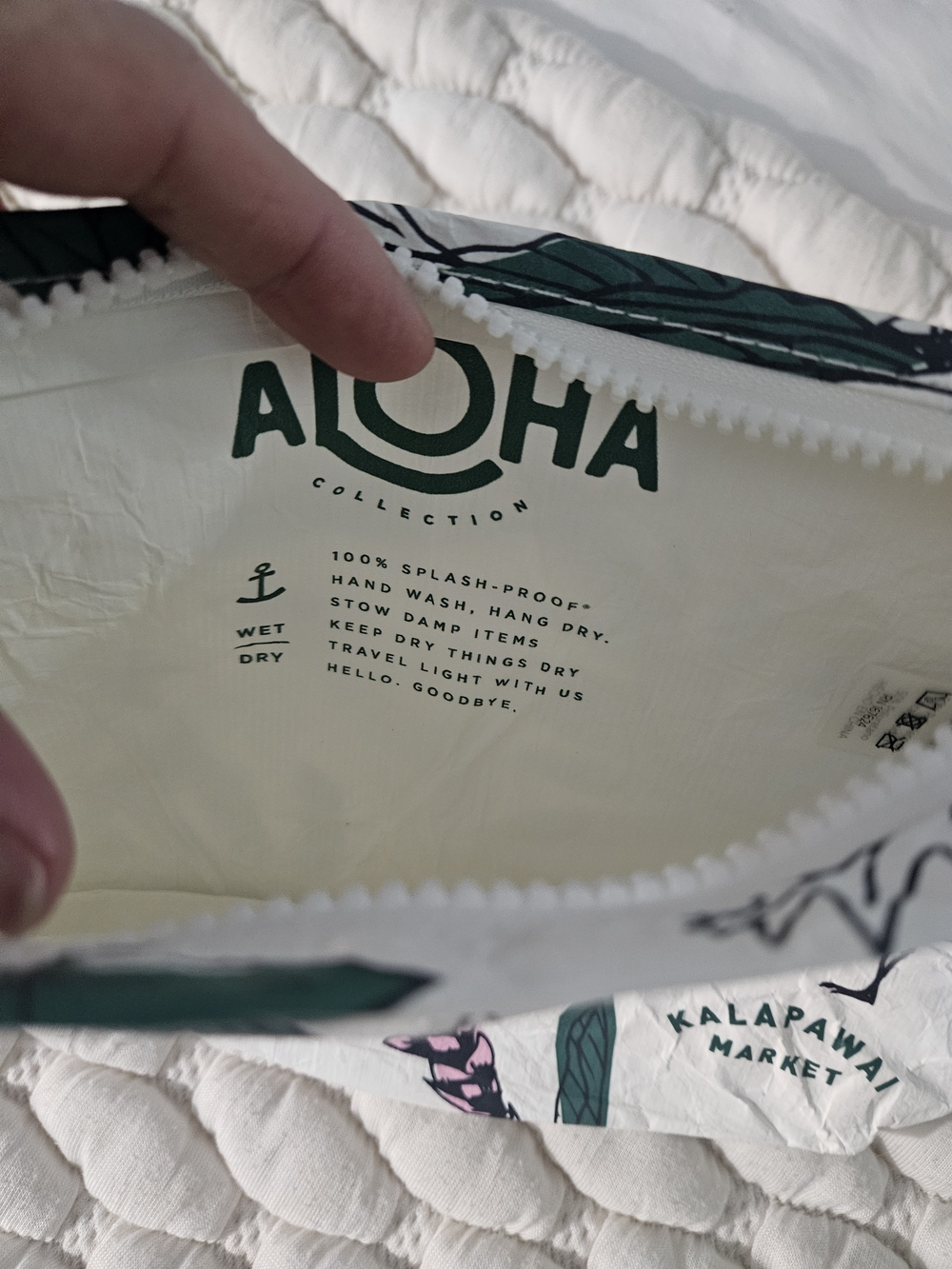 Aloha Tropical Print Cosmetic Pouch - Picture 4 of 4